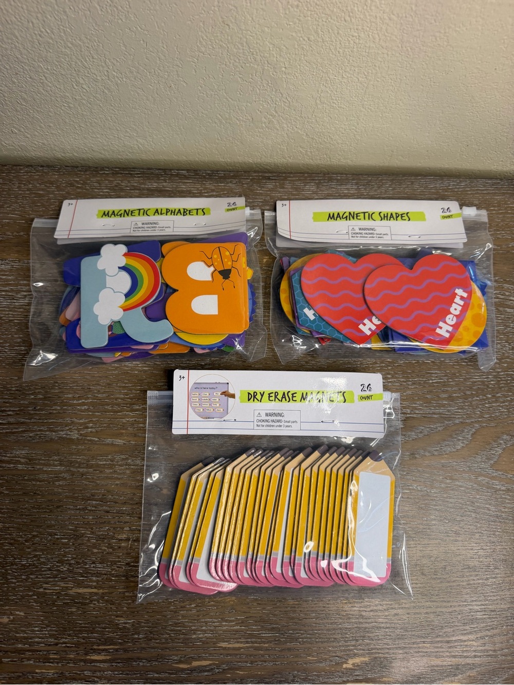 Target Bullseye Dry Erase Magnets Pencil 26 ct, shapes and letters bundle